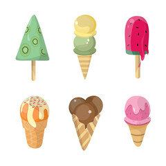Ice Cream Vector Design Set Collection