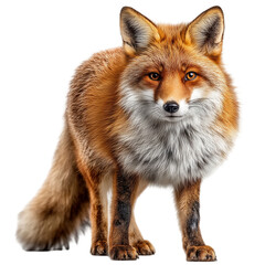 Fototapeta premium Portrait of a red fox vulpes vulpes looking at the camera wildlife isolated on transparent background 