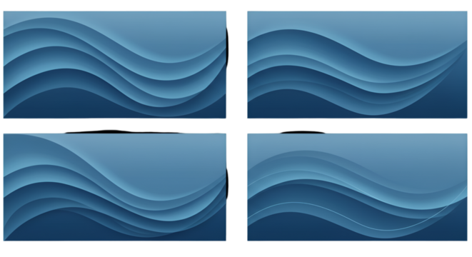 Abstract Blue Waves Background Illustration With Modern Geometric Design