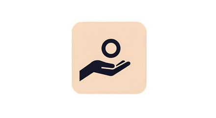 Abstract Icon Illustration Of Hand Holding Coin On Transparent Background
