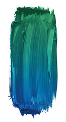 Abstract Illustration Brushstroke With Green And Blue Colors On Transparent Background