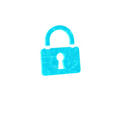 Abstract Illustration Of A Blue Security Lock Icon With Transparent Background