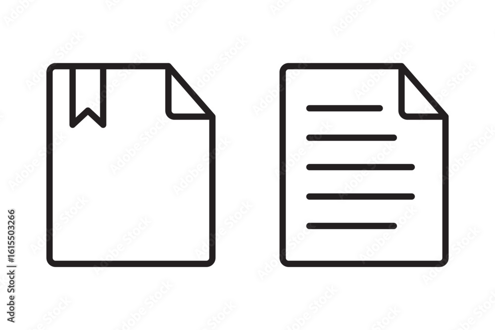 Poster paper sign and symbol set. document icon set. assignment icon. contract document icon. clean & simpl