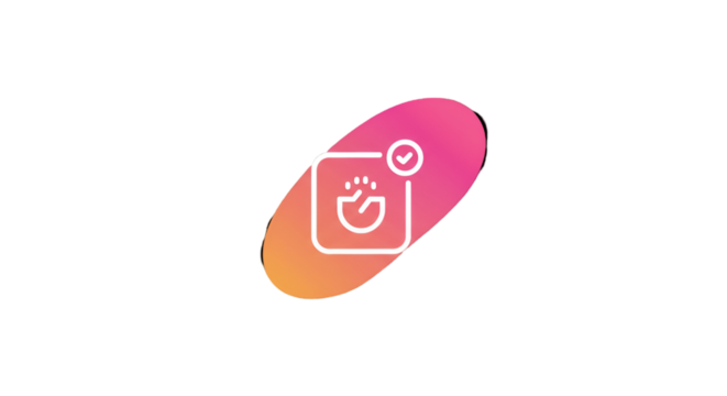 Abstract Hand Icon Illustration With Neon Pink Orange Gradient Background