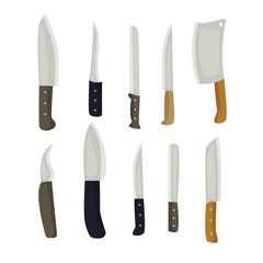Kitchen Knife Culinary Tools Vector Set Collection