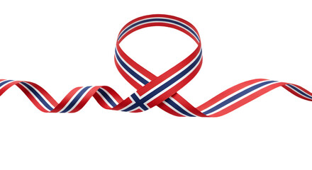 Fototapeta premium Abstract Illustration Of Norwegian Ribbon Flag With Transparent Background