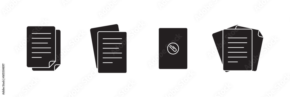 Poster document icon set vector. paper sign and symbol. clean , simple document icon set . eps 10