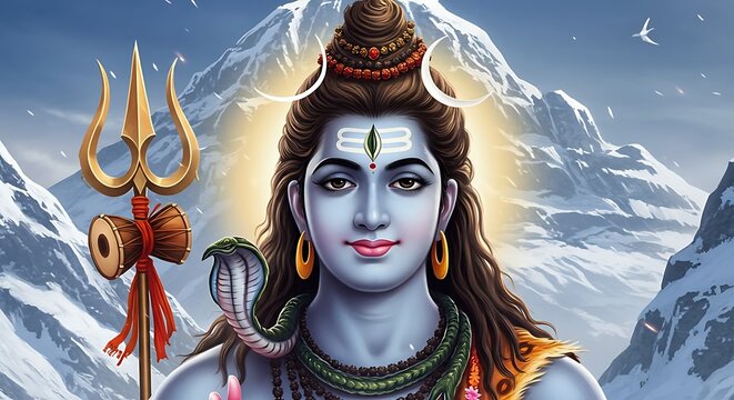 Lord Shiva portrait with Trishul