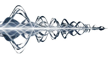 Abstract Illustration Of White Wavy Energy Lines on Transparent Background