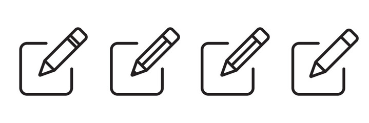 Pencil icon vector isolated on white background. Edit icon set. Notepad edit document with pencil icon. eps 10