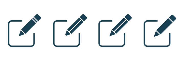 Pencil icon vector isolated on white background. Edit icon set. Notepad edit document with pencil icon. eps 10