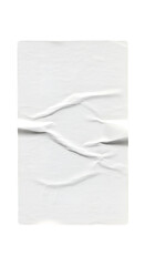 Abstract Isolated White Paper With Wrinkled Texture On Transparent Background