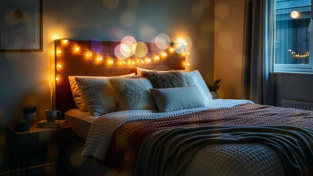 Cozy Warm Bedroom Night Time-Lapse