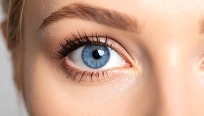 Fototapeta premium Close-up of a woman's blue eye