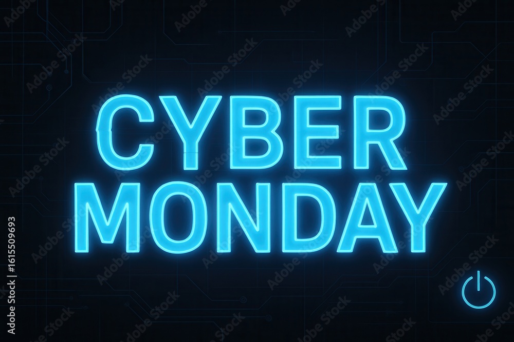 Poster neon blue 