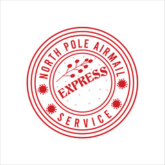 North Pole Airmail Express Service Custom vector typography, merry Christmas, retro, vintage, card, December  Christmas t- shirt design