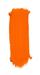 Abstract Orange Paint Brushstroke On Black Isolated Background Illustration