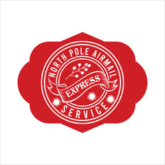 North Pole Airmail Express Service Custom vector typography, merry Christmas, retro, vintage, card, December  Christmas t- shirt design