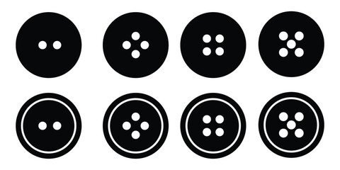 Collection of sewing button icon vector isolated on white background. sewing button symbol. fashion icon