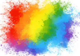 Abstract Rainbow Splash Art Illustration on Transparent Background
