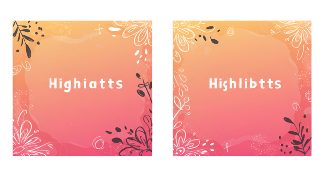 Abstract Illustration Gradient Background Floral Design in Pink and Orange Colors