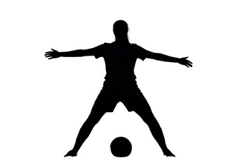 Abstract Silhouette Illustration Of A Soccer Player Performing Action In Black Background