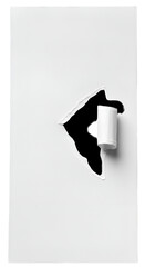 Abstract Isolated White Torn Paper Hole On Black Background Illustration