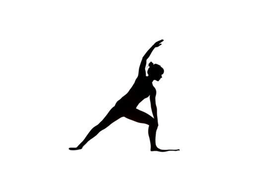 Abstract Illustration Of A Yoga Pose Silhouette Against A Dark Background