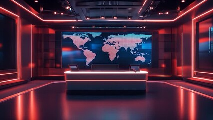 Global News Studio Broadcast Room. - Powered by Adobe