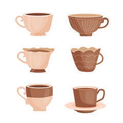 Mug Drink Vector Set Collection Design Illustration