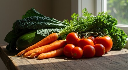 Farm Fresh Vegetables Flat Lay
