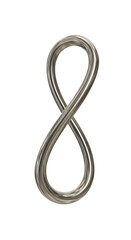 Abstract Metallic Infinity Symbol Isolated On Transparent Background 3D Illustration