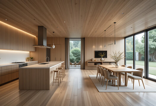 Modern Open-Plan Kitchen and Dining Area