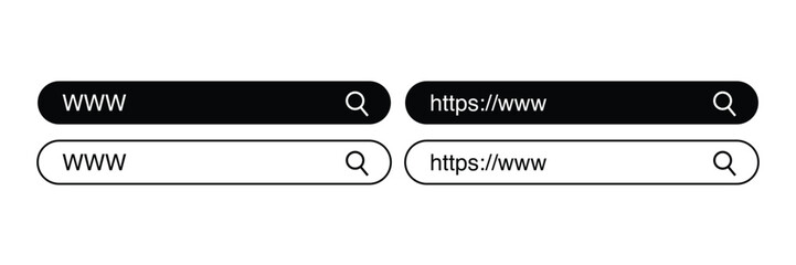 Address, navigation and search bar with http and www url text on white background