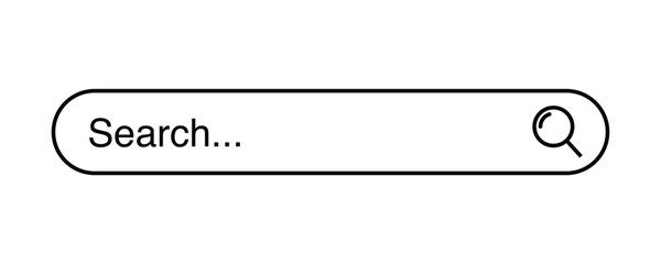 Search bar web design element or app interface symbol