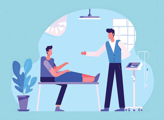 Vector illustration of a couple playing badminton on a summer beach