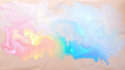 Obraz premium Abstract watercolor art with soft pastel colors blending together on a light background.