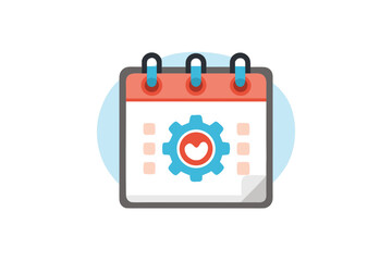 Calendar Tiny Headset Gear Icon Task Reminder  