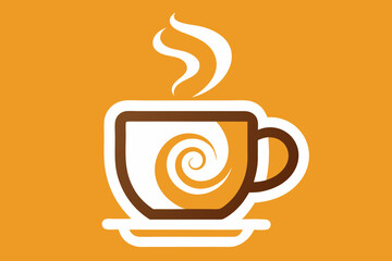 Calm Tea Mug Steam Swirl Minimal Icon  