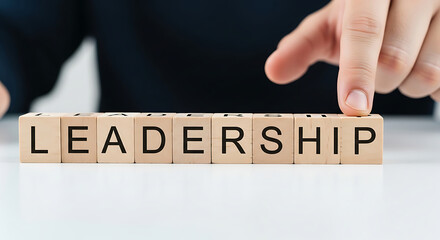 Wooden Blocks Spelling Leadership Hand Arranging cubes