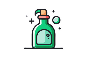 Eco toilet cleaner bottle hygiene safe icon