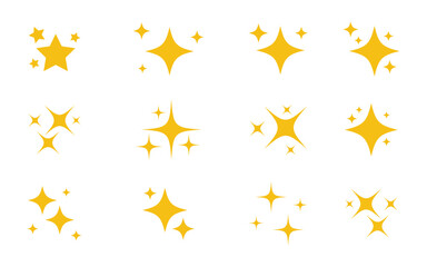 Collection of star sparkle icon vector. Sparkle Icons set. Twinkle stars collection. Shine star icon