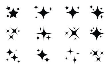 Collection of star sparkle icon vector. Sparkle Icons set. Twinkle stars collection. Shine star icon