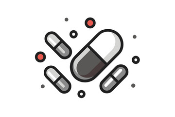 medical pills capsules icon clean style
