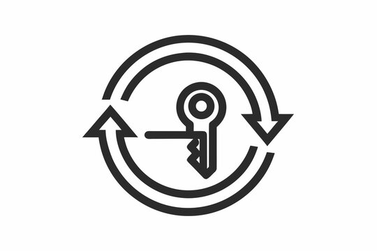 key circular reset arrow wrapping icon