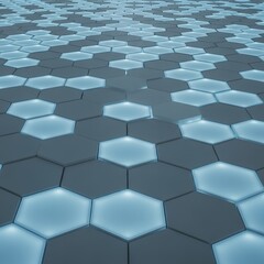 Abstract Hexagonal Pattern with Light-Blue Highlights