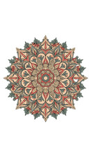 Naklejka premium Abstract Mandala Illustration With Colorful Floral Patterns On Black Background