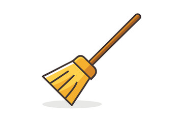 traditional broom simple sweeping strokes household cleaning icon