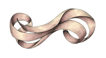 Abstract Ribbon Infinity Loop Illustration Isolated On Transparent Background