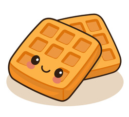 cute_kawaii_waffles_breakfast_cartoon_foodKawaii-style cartoon waffles with smiling faces. Perfect for breakfast-themed designs, packaging, and fun illustrations.